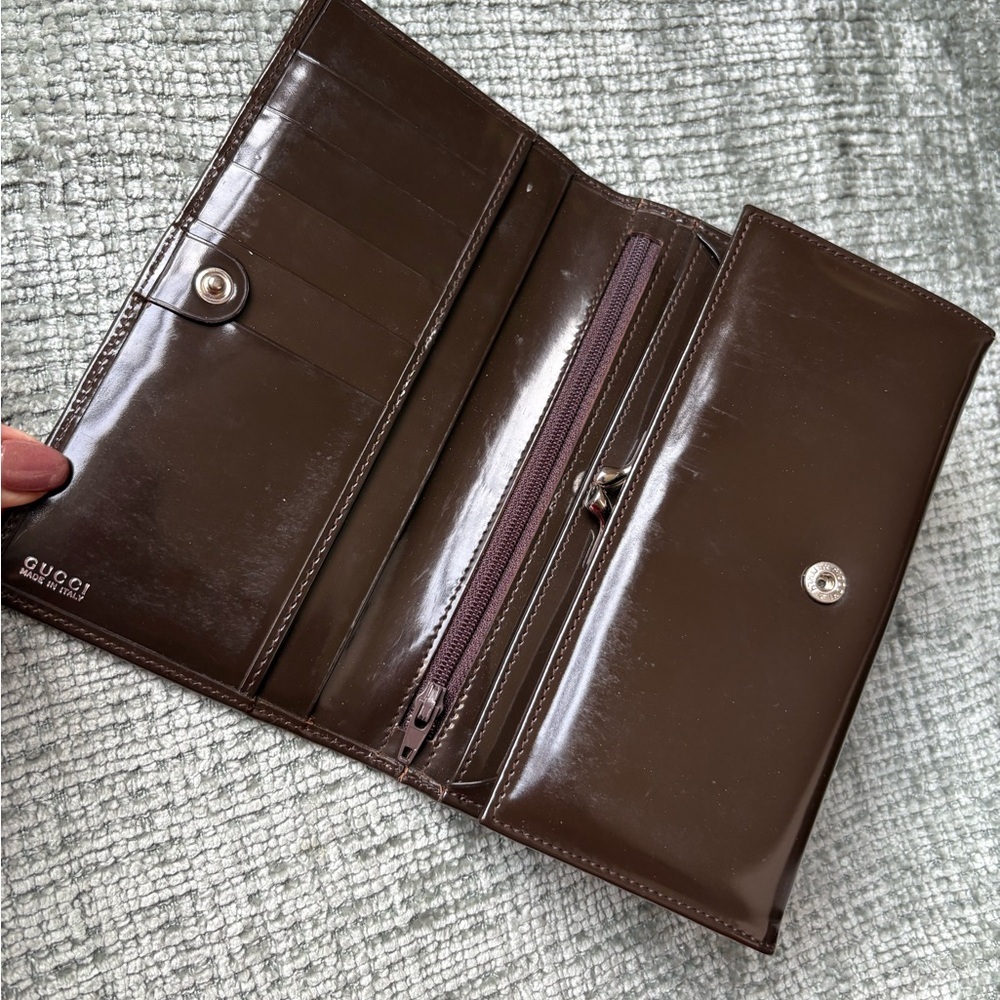 Gucci Brown Patent Leather Wallet FINAL PRICE - Picture 7 of 14